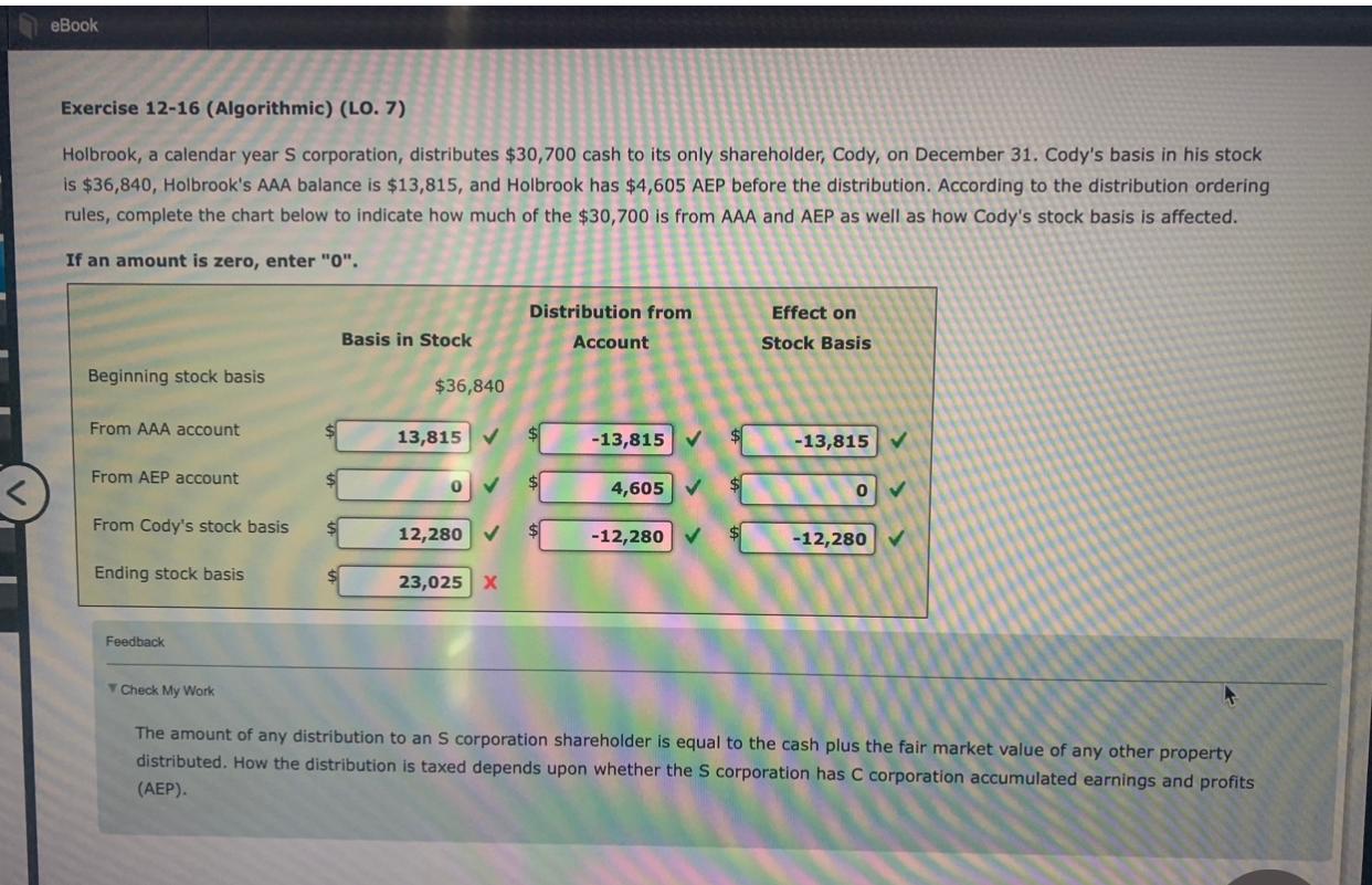 Solved Exercise 1216 (Algorithmic) (LO. 7) Holbrook, a