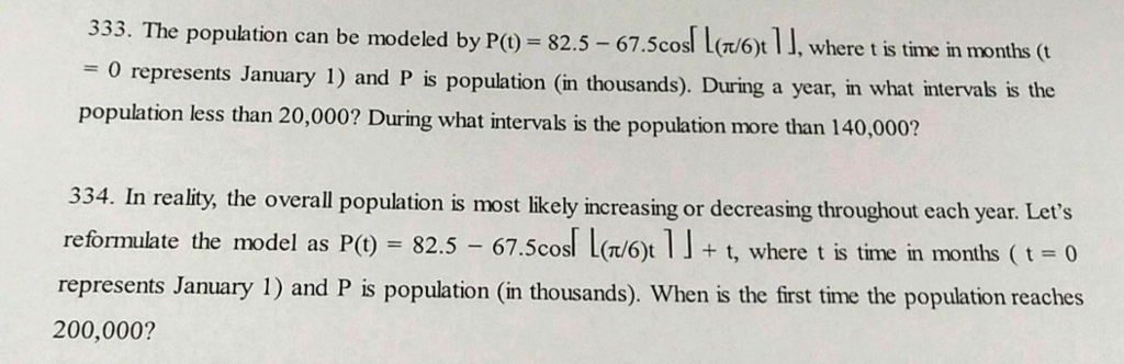 Solved 333. The population can be modeled by | Chegg.com