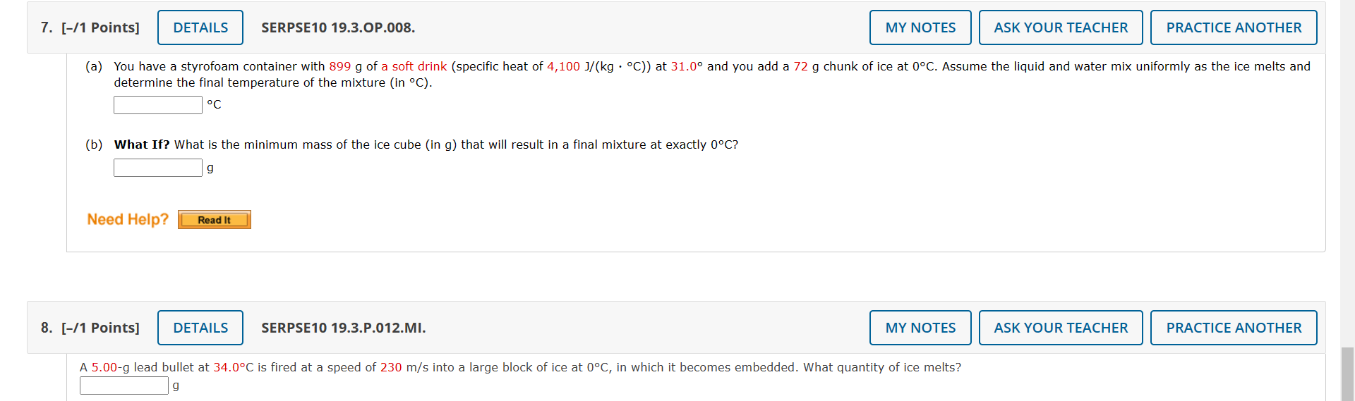 Solved determine the final temperature of the mixture (in ∘C | Chegg.com