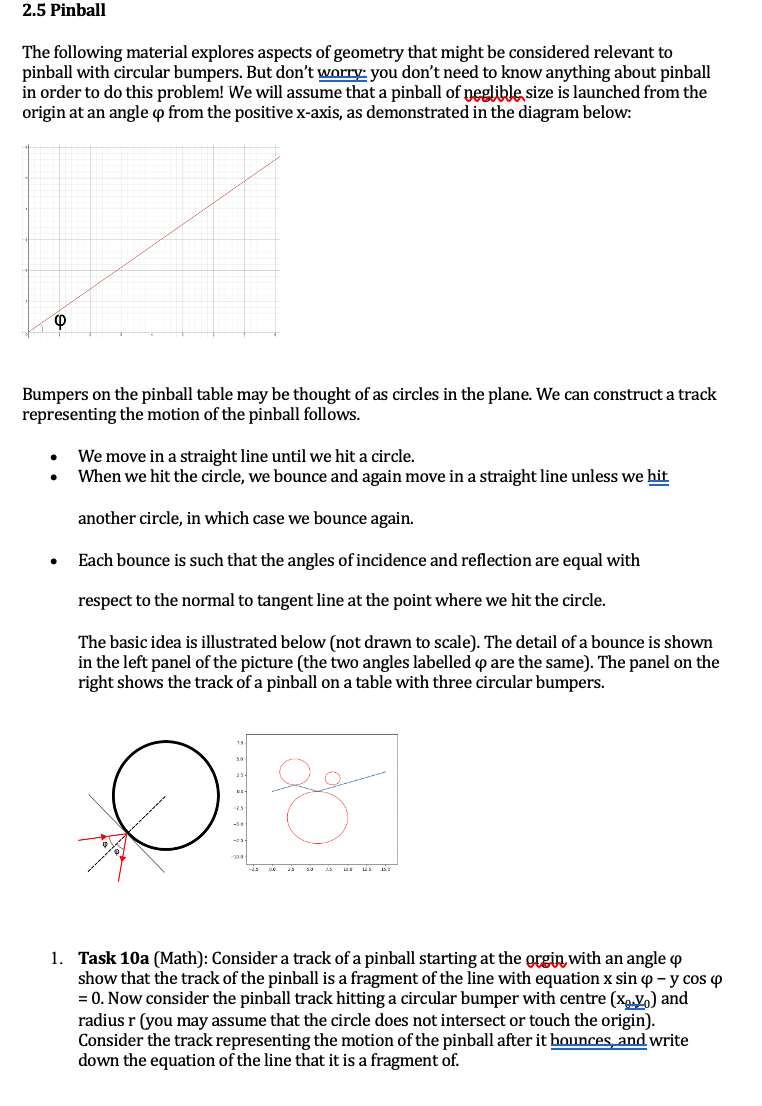 Solved 2.5 ﻿PinballThe following material explores aspects | Chegg.com