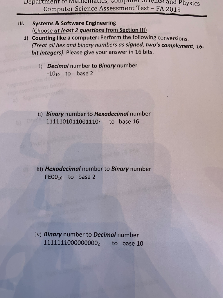 Solved Department Of Mathematics Cullpuler June And Phys Chegg Com