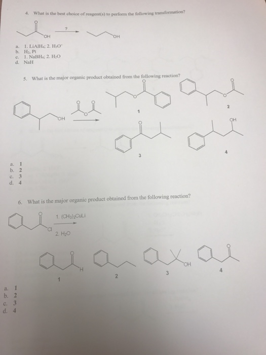 Solved What is the best choice of reagent(s) to perform the | Chegg.com