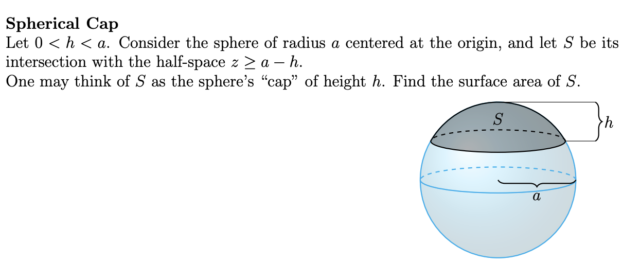 Solved Spherical Cap Let 0