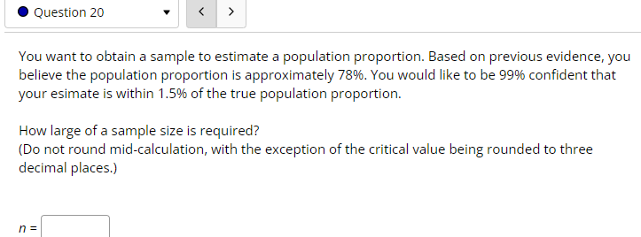 Solved Question 20 You want to obtain a sample to | Chegg.com