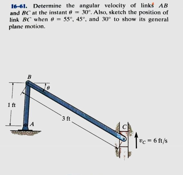 Solved 16-61. Determine The Angular Velocity Of Links AB And | Chegg.com