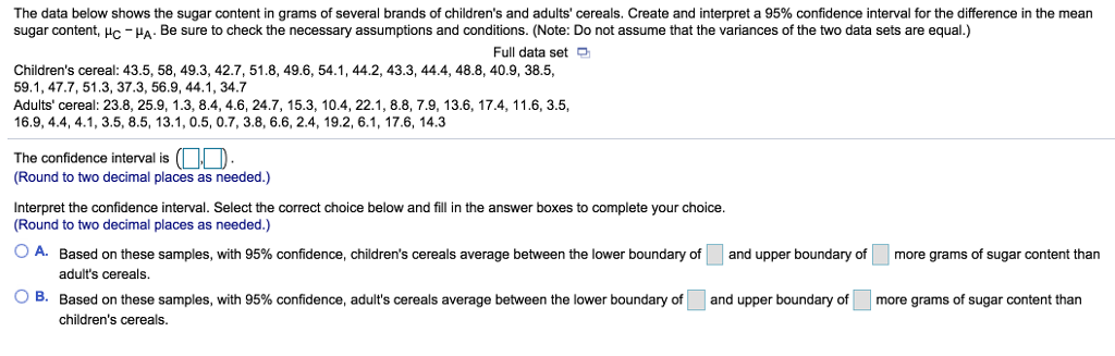 Solved The data below shows the sugar content in grams of | Chegg.com