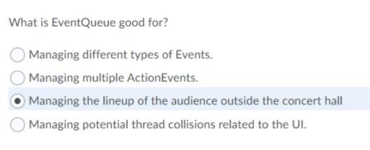 Solved What is EventQueue good for? Managing different types | Chegg.com