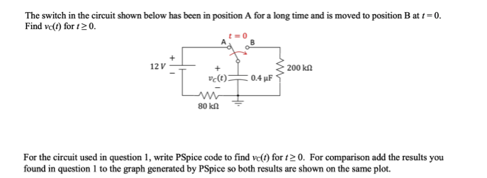 Solved The switch in the circuit shown below has been in | Chegg.com