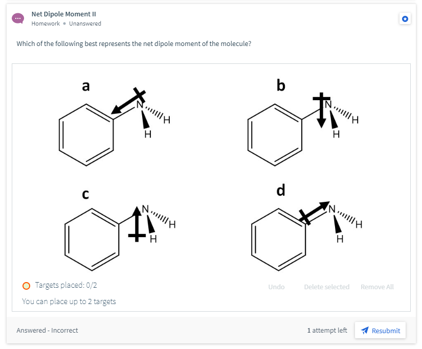 Solved Net Dipole Moment Ii Homework Unanswered Which Of 7293