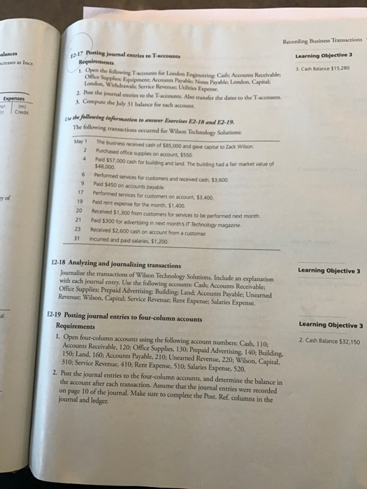 Solved Posting journal entries to Taccounts Requirements