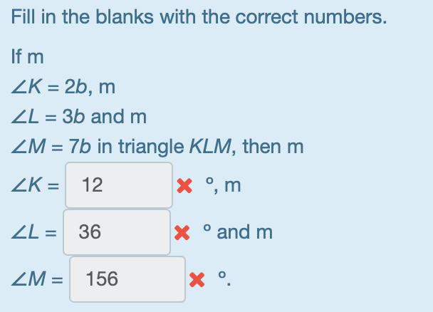 Solved Fill In The Blanks With The Correct Numbers Given Chegg Com