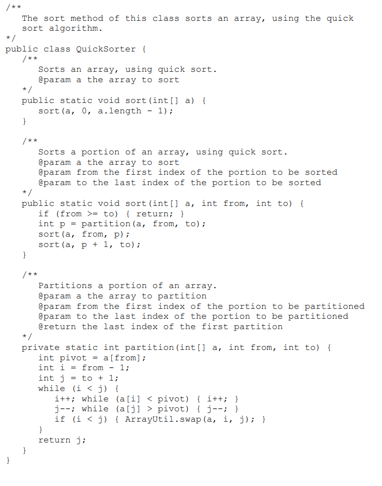 Solved Complete the tracing table for the Quicksort | Chegg.com