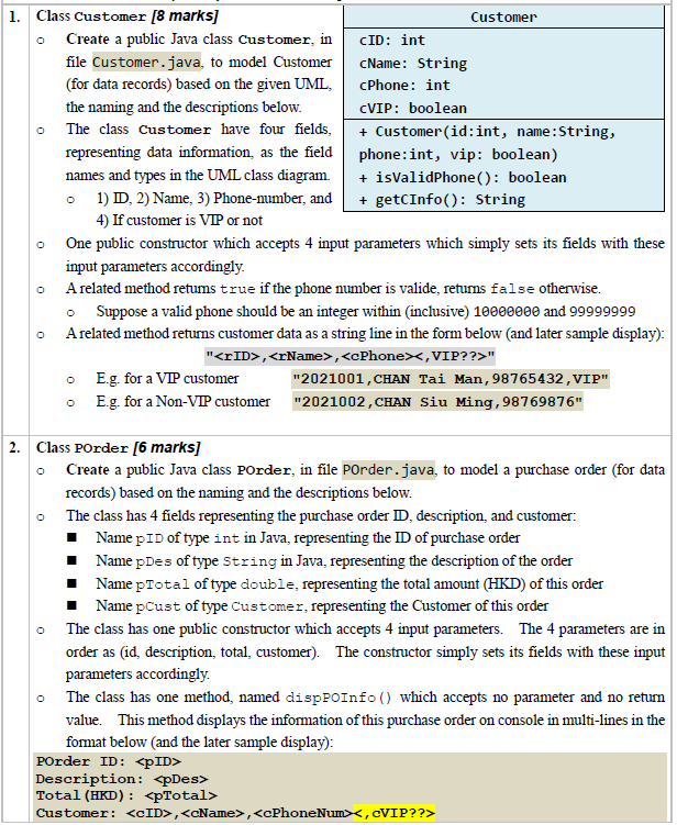 Enhancing a Java Program to Model and Handle | Chegg.com