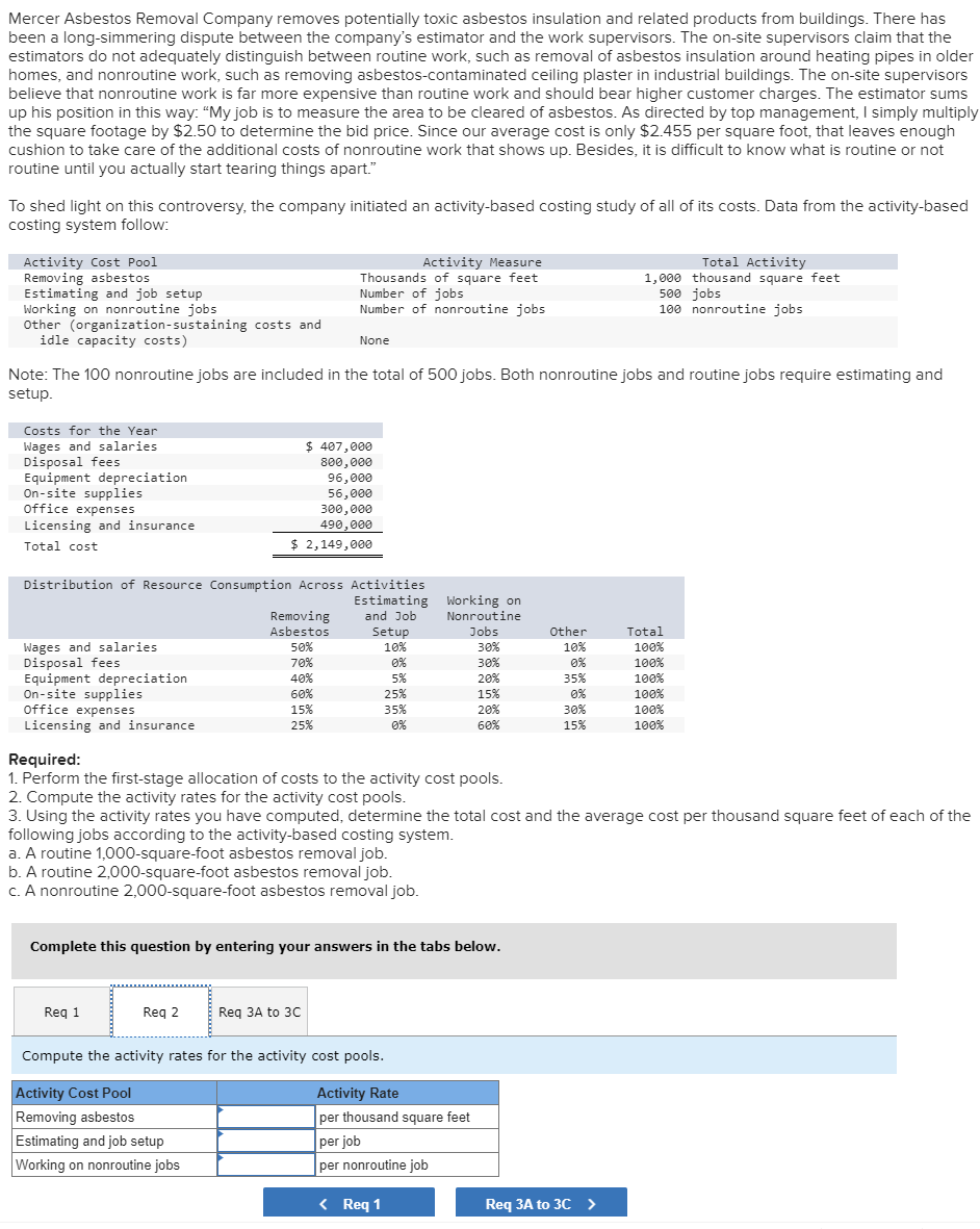 Solved Mercer Asbestos Removal Company removes potentially | Chegg.com