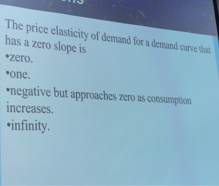 zero price elasticity of demand means