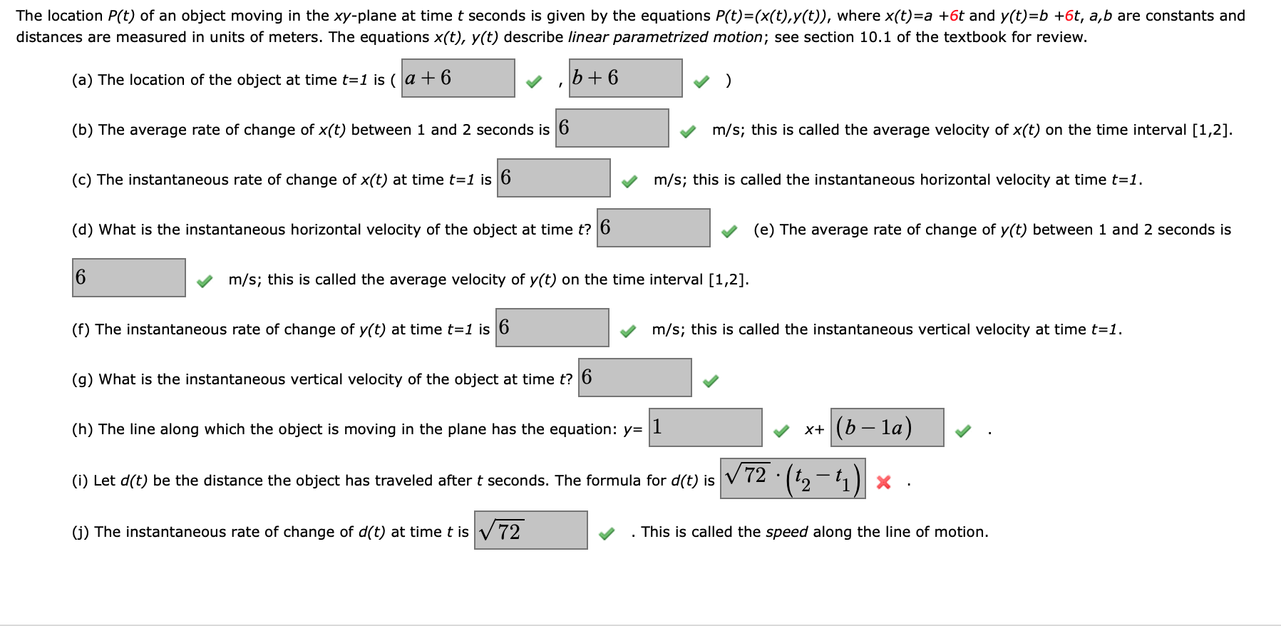 Solved The Location P T Of An Object Moving In The Xy Pl Chegg Com