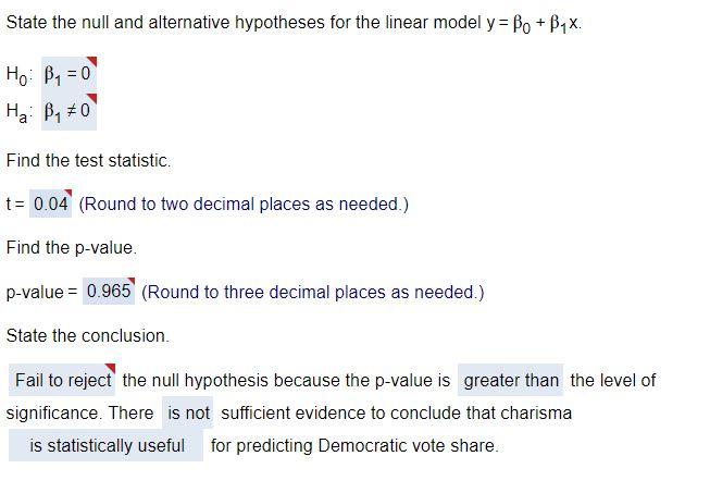 Solved Simple Linear Regression Model Is Statistically | Chegg.com