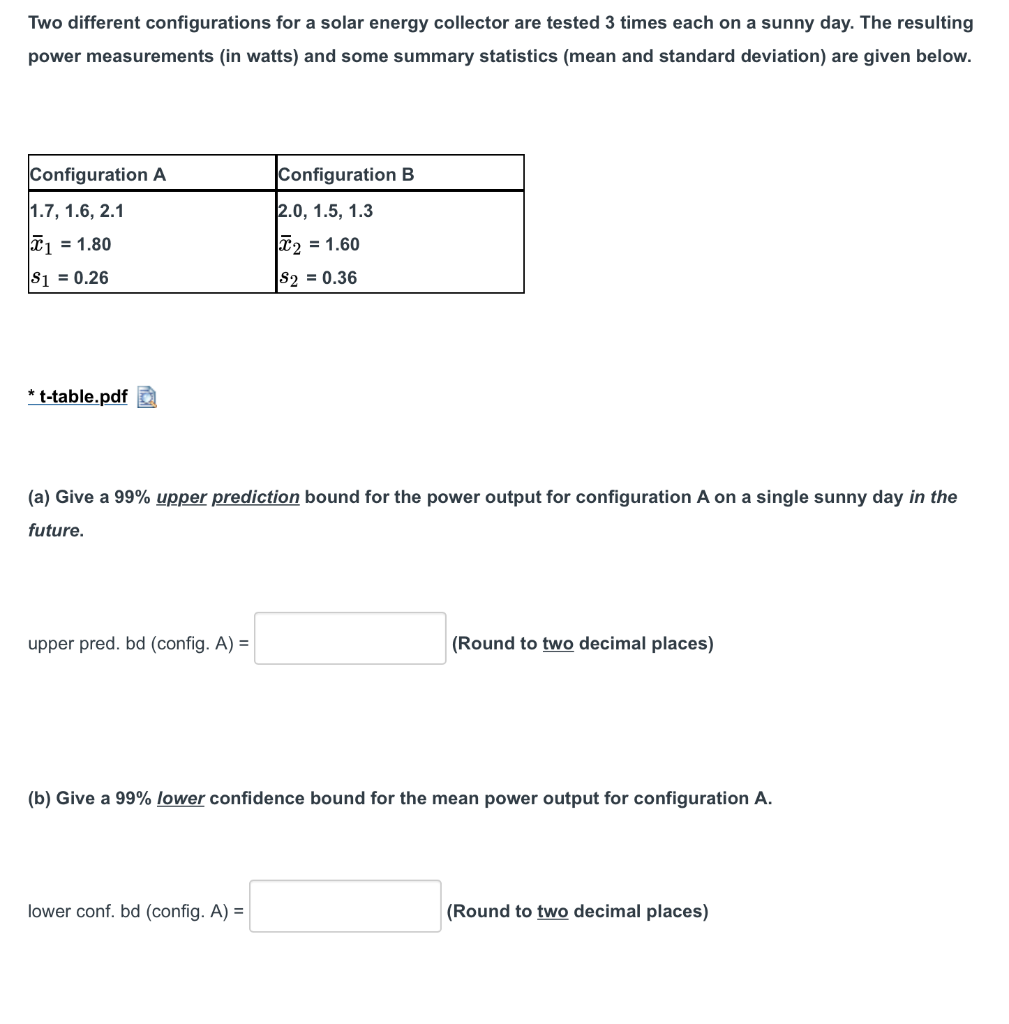 Solved (c) Give a 99% two-sided confidence interval for the | Chegg.com
