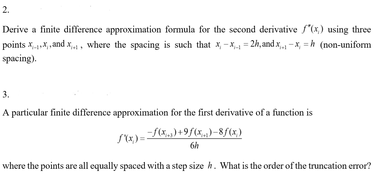 solved-2-derive-a-finite-difference-approximation-formula-chegg