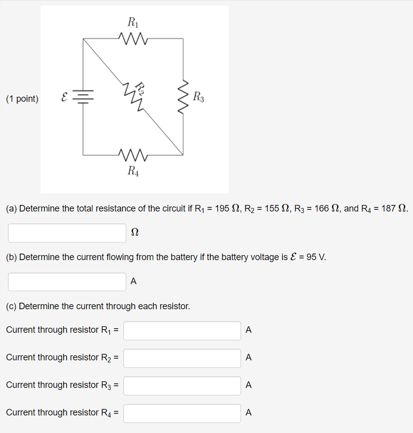 Solved R M 1 Point Es R2 R3 M R4 A Determine The T Chegg Com