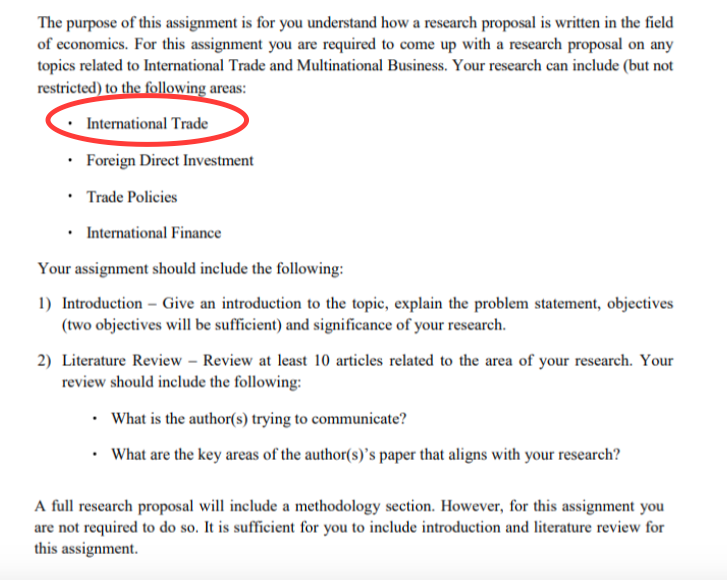 Trade Research Assignment Example The purpose of this assignment is for you understand | Chegg.com