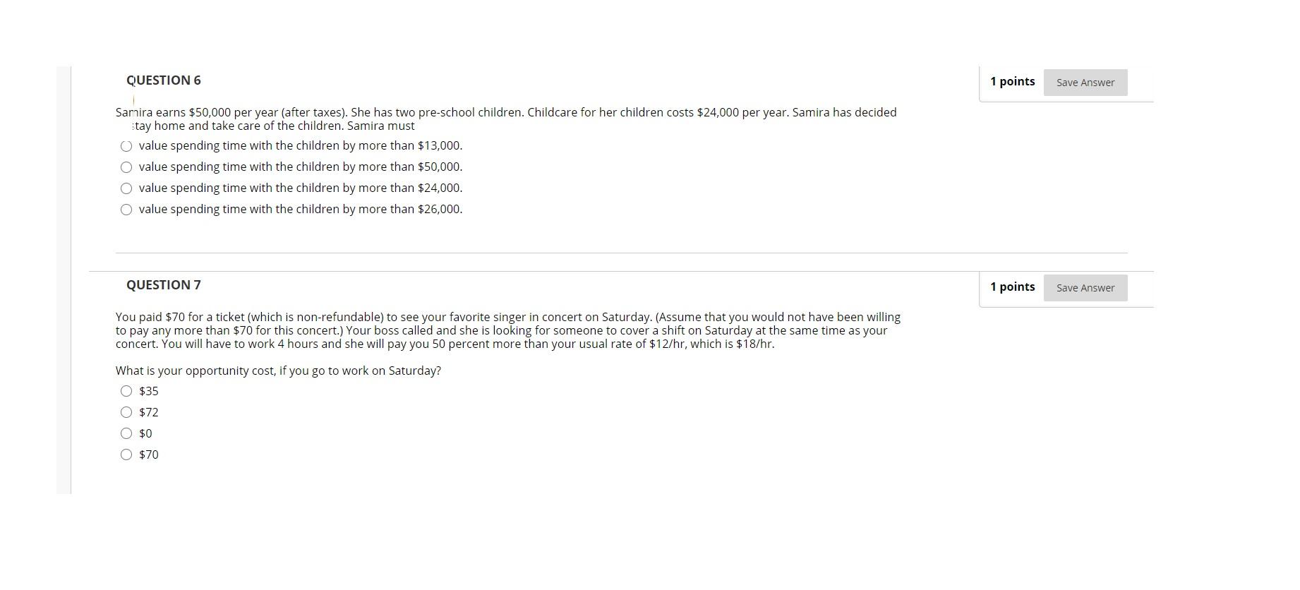 Solved QUESTION 6 1 points Save Answer Samira earns $50,000 | Chegg.com