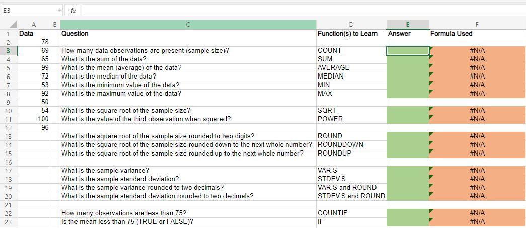 Solved below to work in the spreadsheet and then answer the | Chegg.com