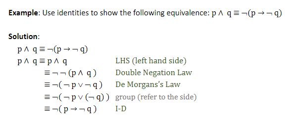 Solved b. p→(q∨r)≡(p∧¬q)→rUse identities to show the | Chegg.com