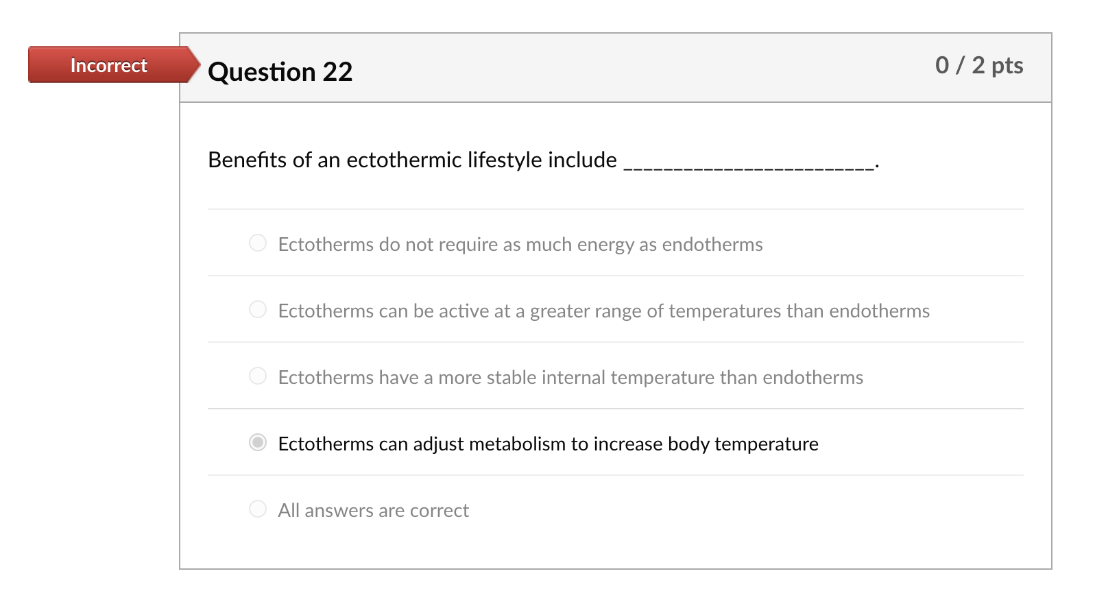 Solved 3enefits of an ectothermic lifestyle include | Chegg.com