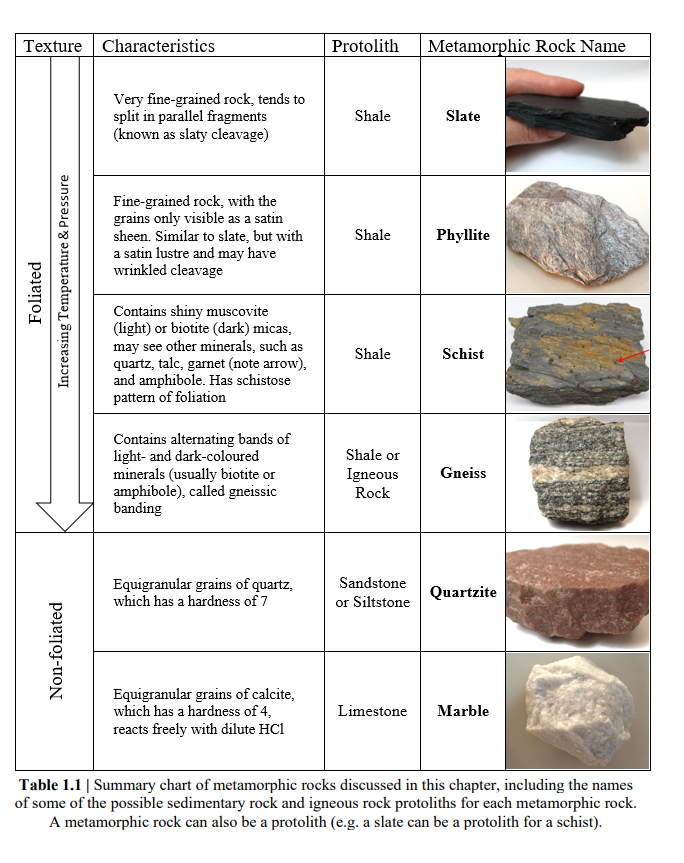 Solved 1. METAMORPHIC ROCK Metamorphism is the process by | Chegg.com