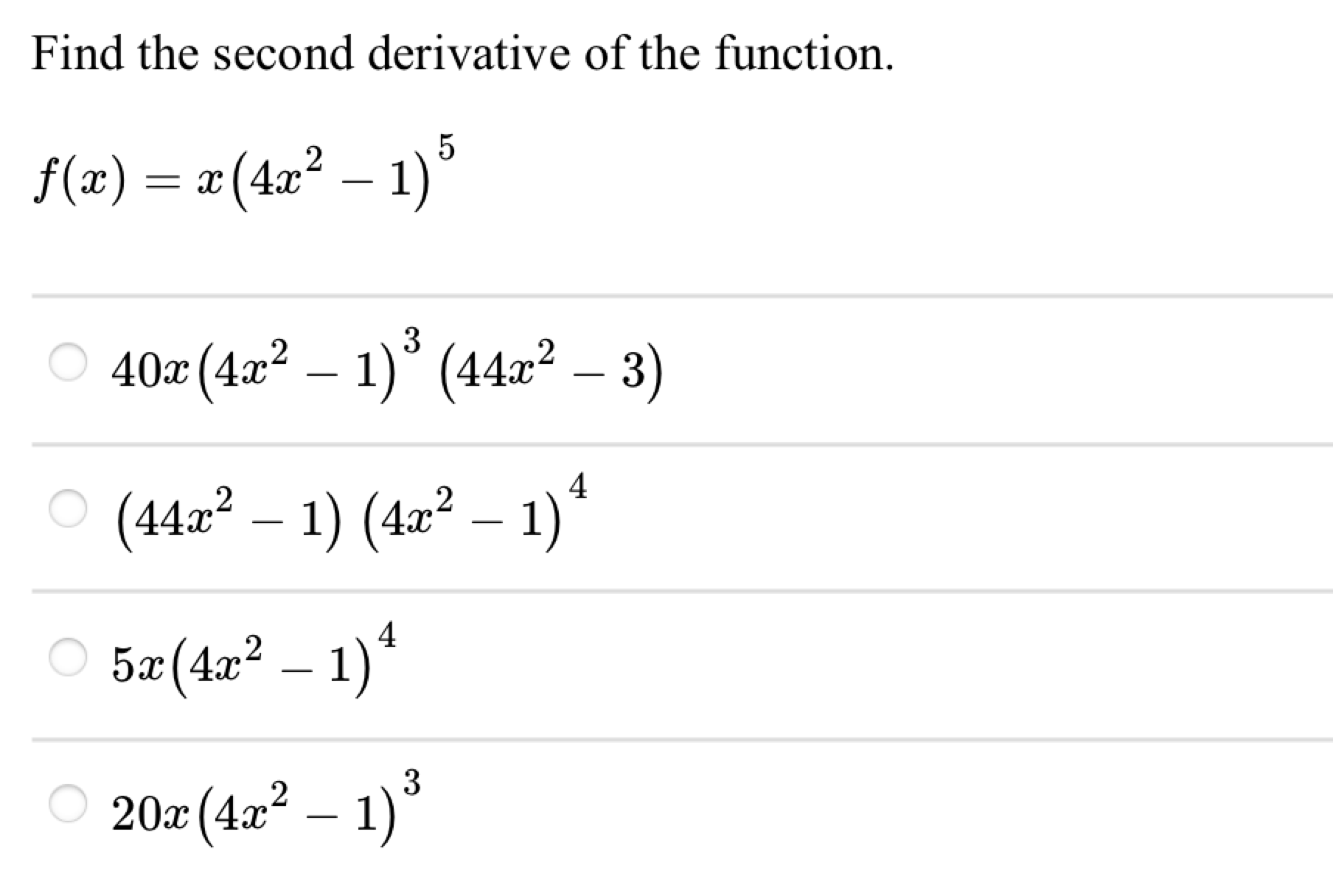Solved Find the second derivative of the function. | Chegg.com