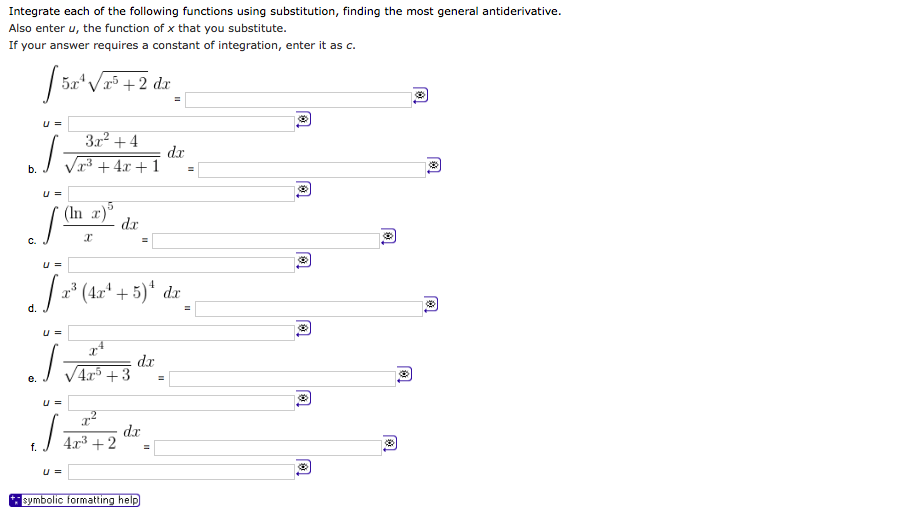 Solved Integrate Each Of The Following Functions Using | Chegg.com