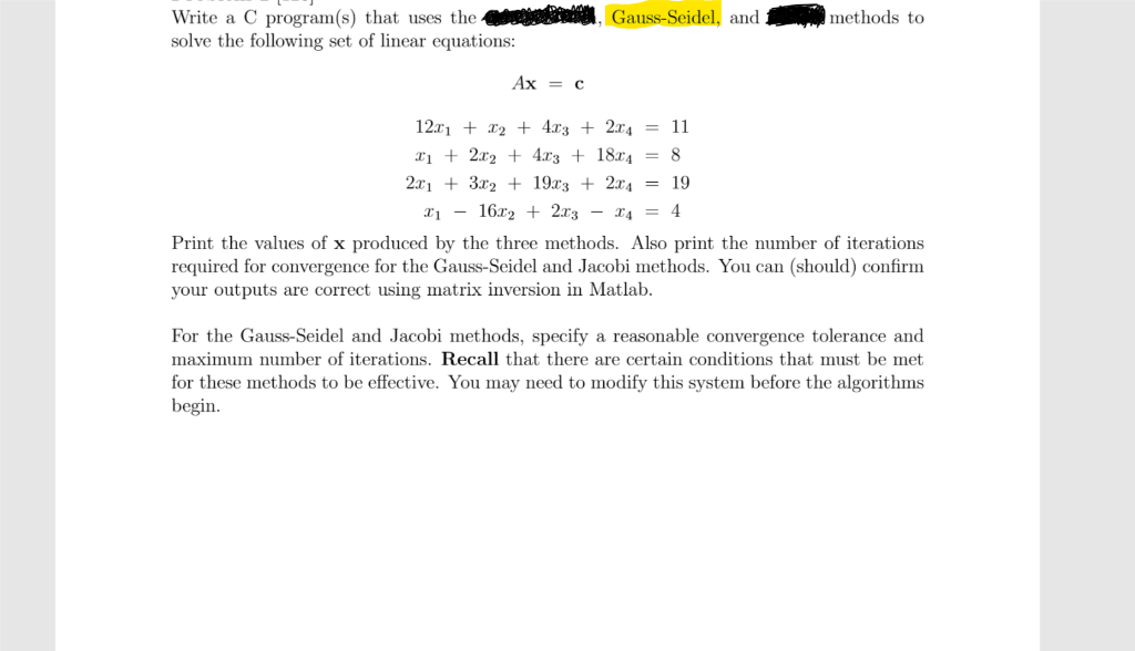 Solved Write a C program(s) that uses the solve the | Chegg.com