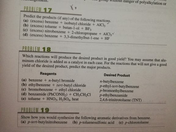 Solved P WithSut Danger Of Polyalkylation Or Predict The Chegg