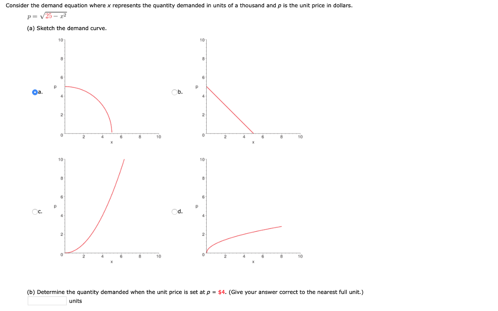 solved-determine-the-quantity-demanded-when-the-unit-price-chegg