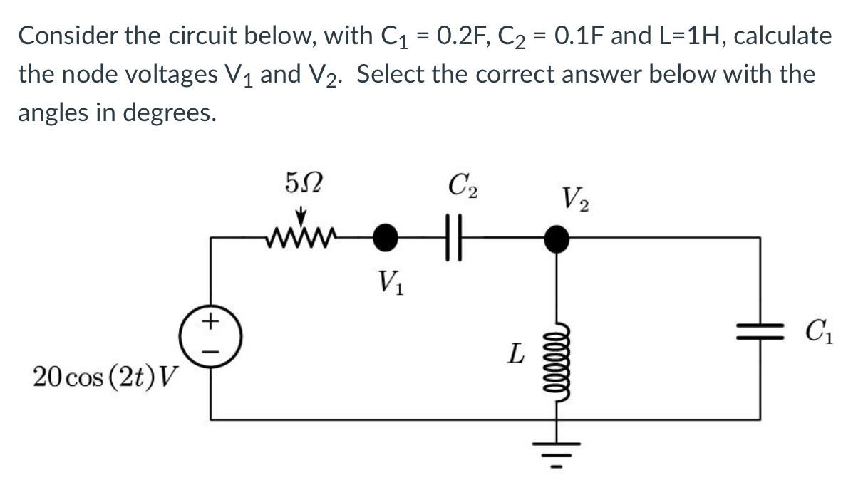 Solved Consider the circuit below, with C1 = 0.2F, C2 = 0.1F | Chegg.com