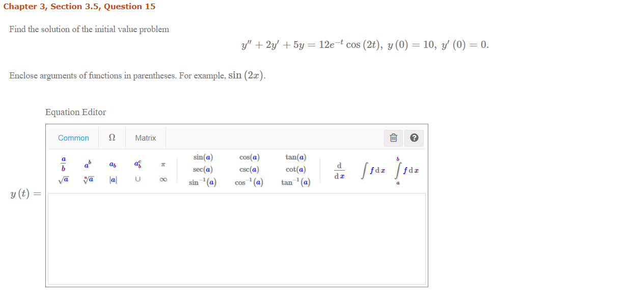 Solved Chapter 3, Section 3.5, Question 15 Find the solution | Chegg.com