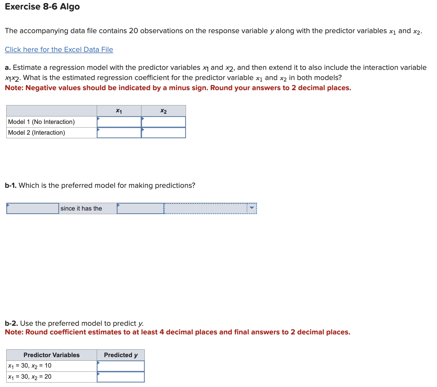 Solved B-1 Possible Answers For Blanks:Blank 1: Model 1 Or | Chegg.com