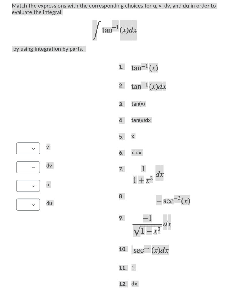 Solved Match The Expressions With The Corresponding Choic Chegg Com