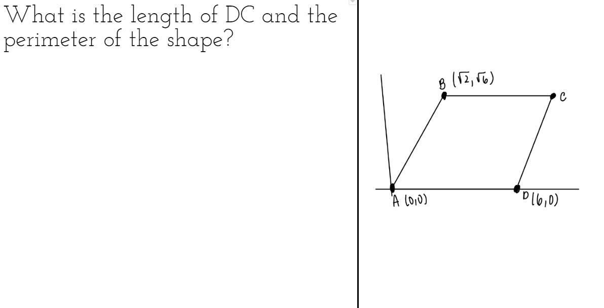 Solved What is the length of DC and the perimeter of the | Chegg.com