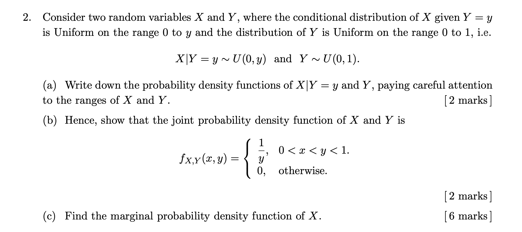 Solved 2. = Consider two random variables X and Y , where | Chegg.com