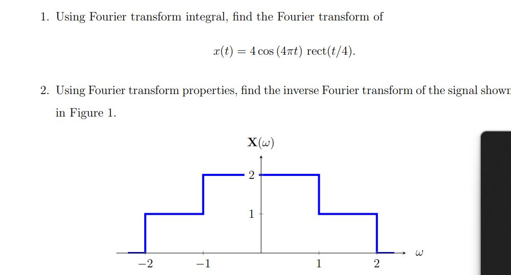 Solved 1. Using Fourier transform integral, find the Fourier | Chegg.com