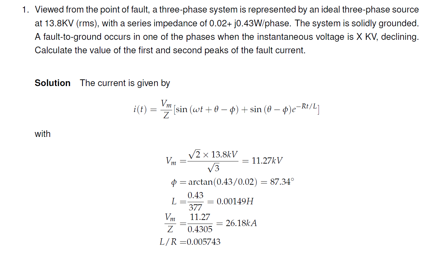 Solved 1. Viewed from the point of fault, a three-phase | Chegg.com