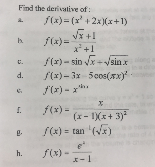 find the derivative of the function. f(x) = x2 sin(x)