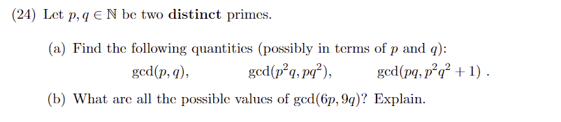 Solved 24 Let P Q∈n Be Two Distinct Primes A Find The