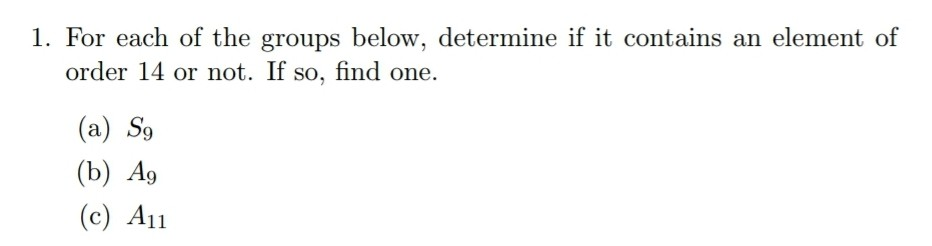 Solved 1. For each of the groups below, determine if it | Chegg.com