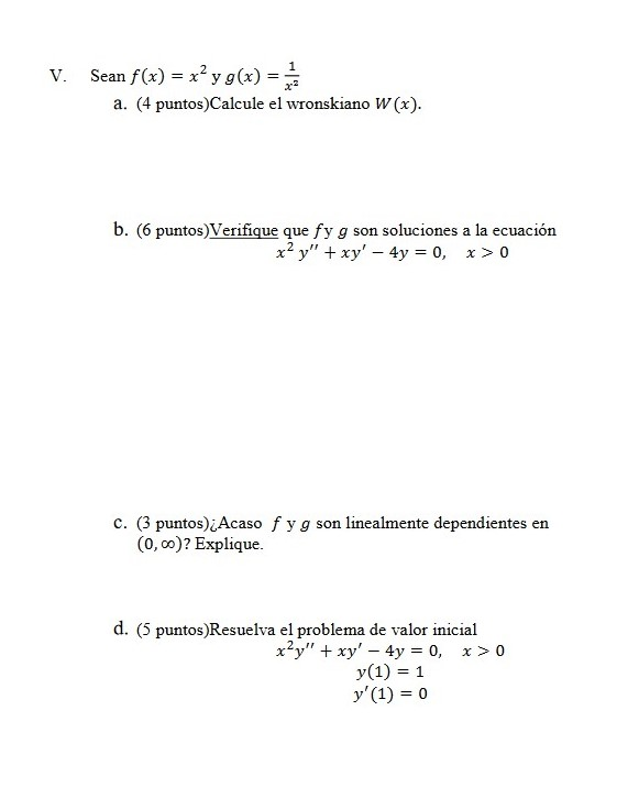 Solved V Sean F X Xy G X A 4 Puntos Calcule El W Chegg Com