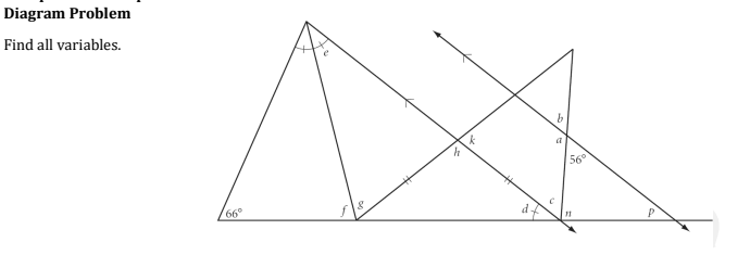 Diagram Problem Find all variables.