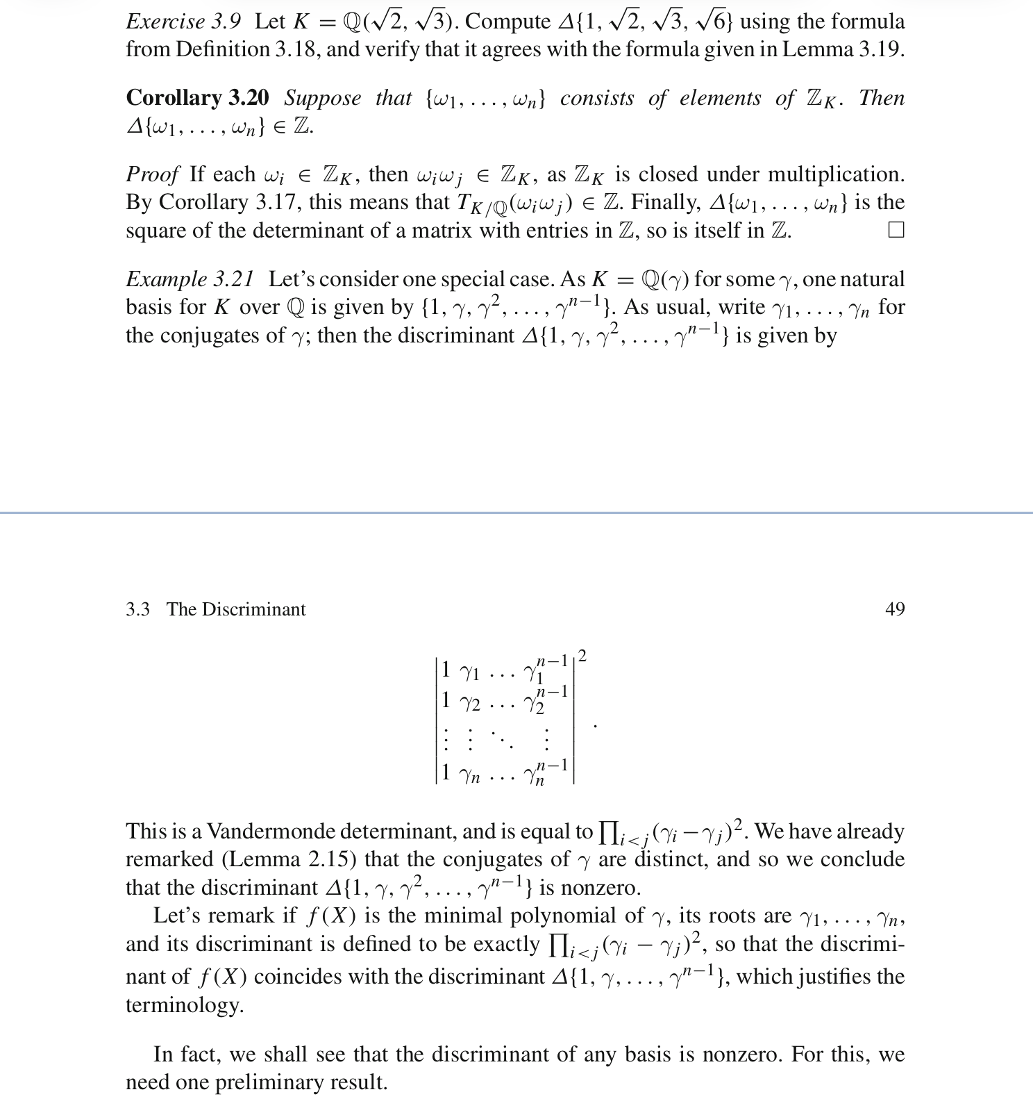 Solved Exercise 3.9 Let K=Q(2,3). Compute Δ{1,2,3,6} using | Chegg.com