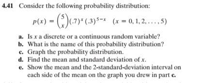 Solved 4.41 Consider the following probability distribution: | Chegg.com